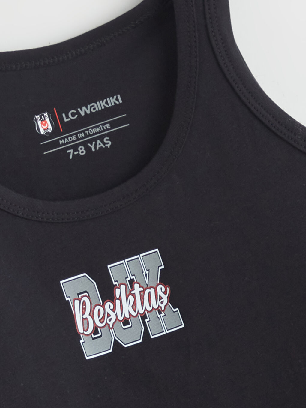 Siyah Bisiklet Yaka Beşiktaş Baskılı Erkek Çocuk Atlet 2'li-2