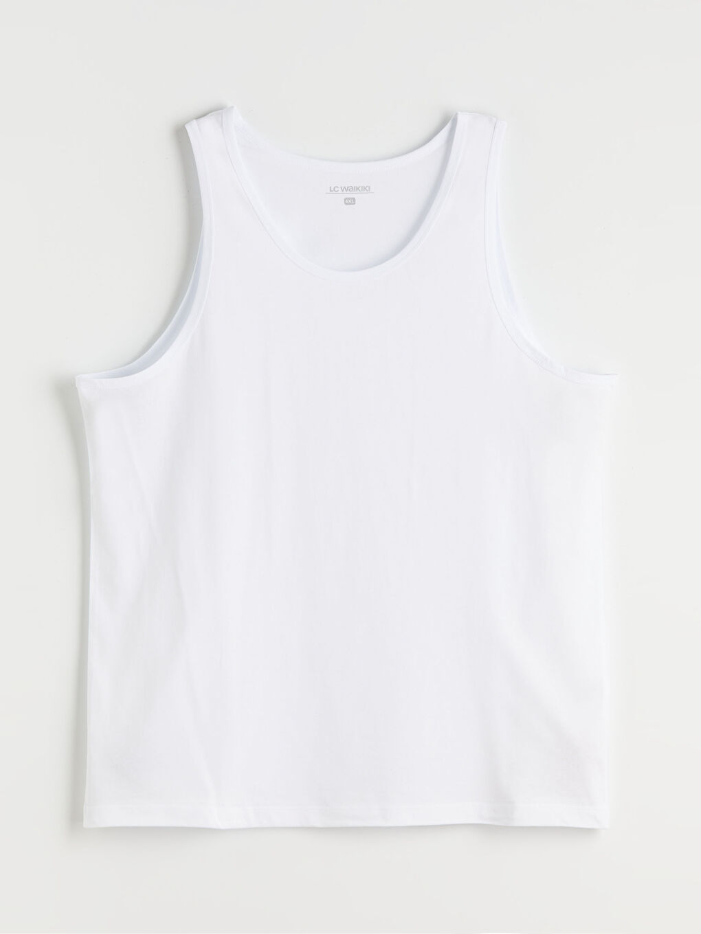 Beyaz Büyük Beden U Yaka Penye Erkek Atlet 3'lü-3