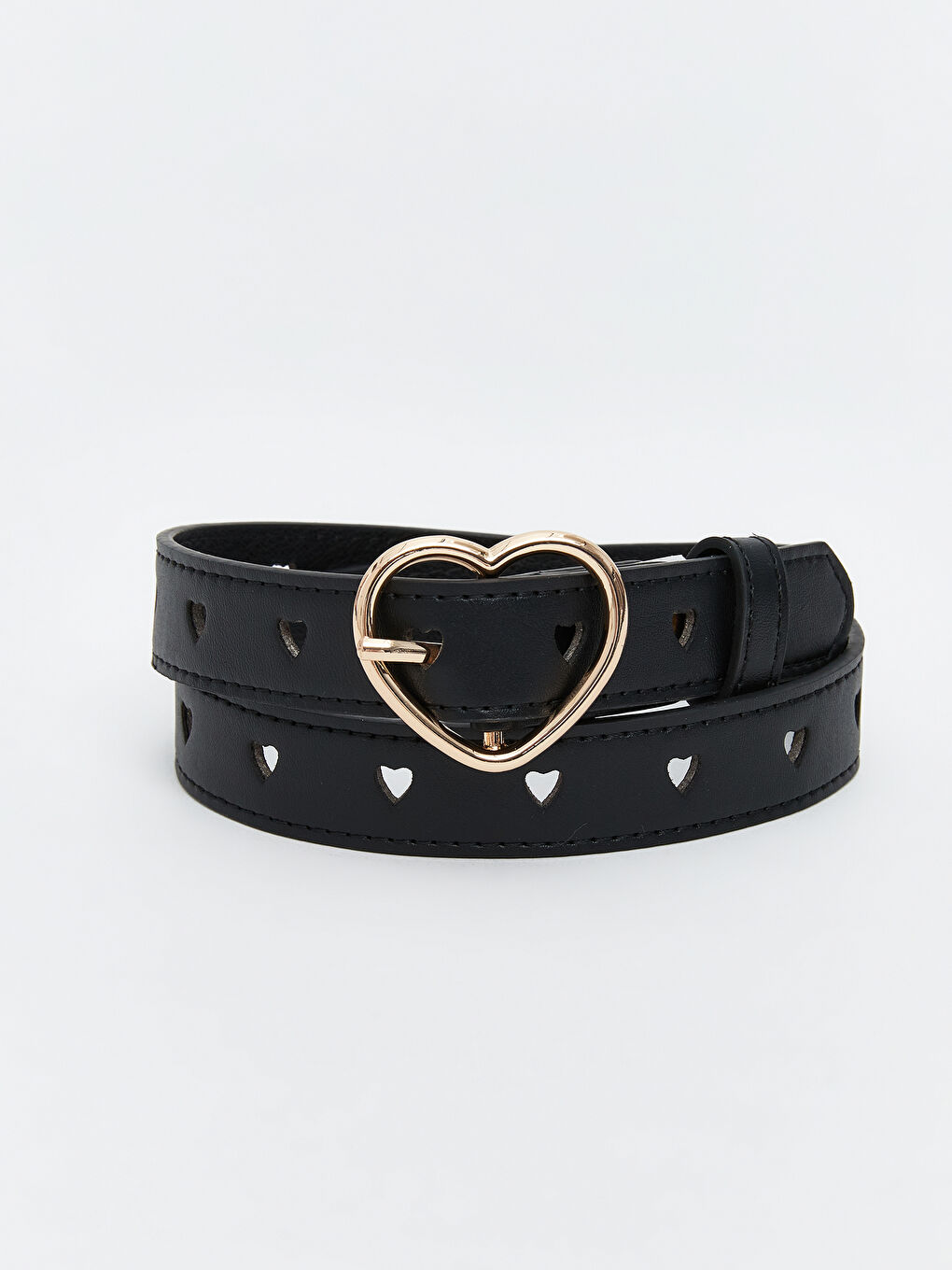 Heart Buckle Faux Leather Women's Belt