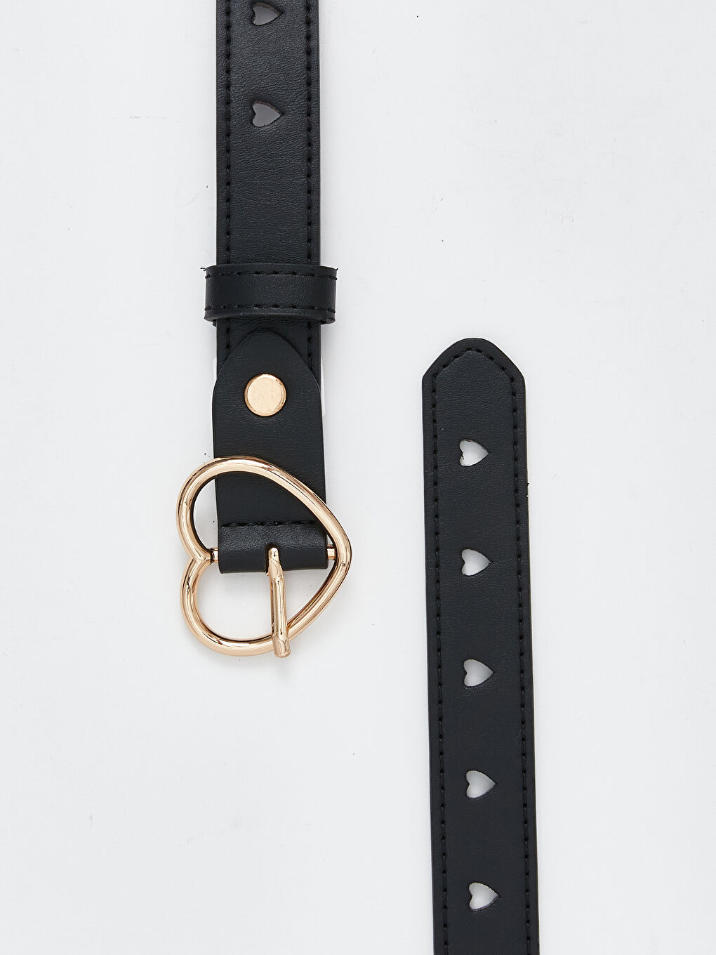 Heart Buckle Faux Leather Women's Belt-2