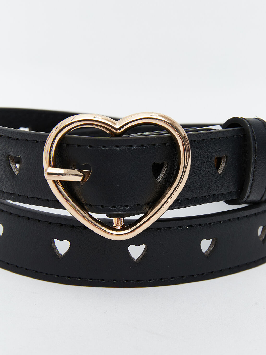 Heart Buckle Faux Leather Women's Belt-3
