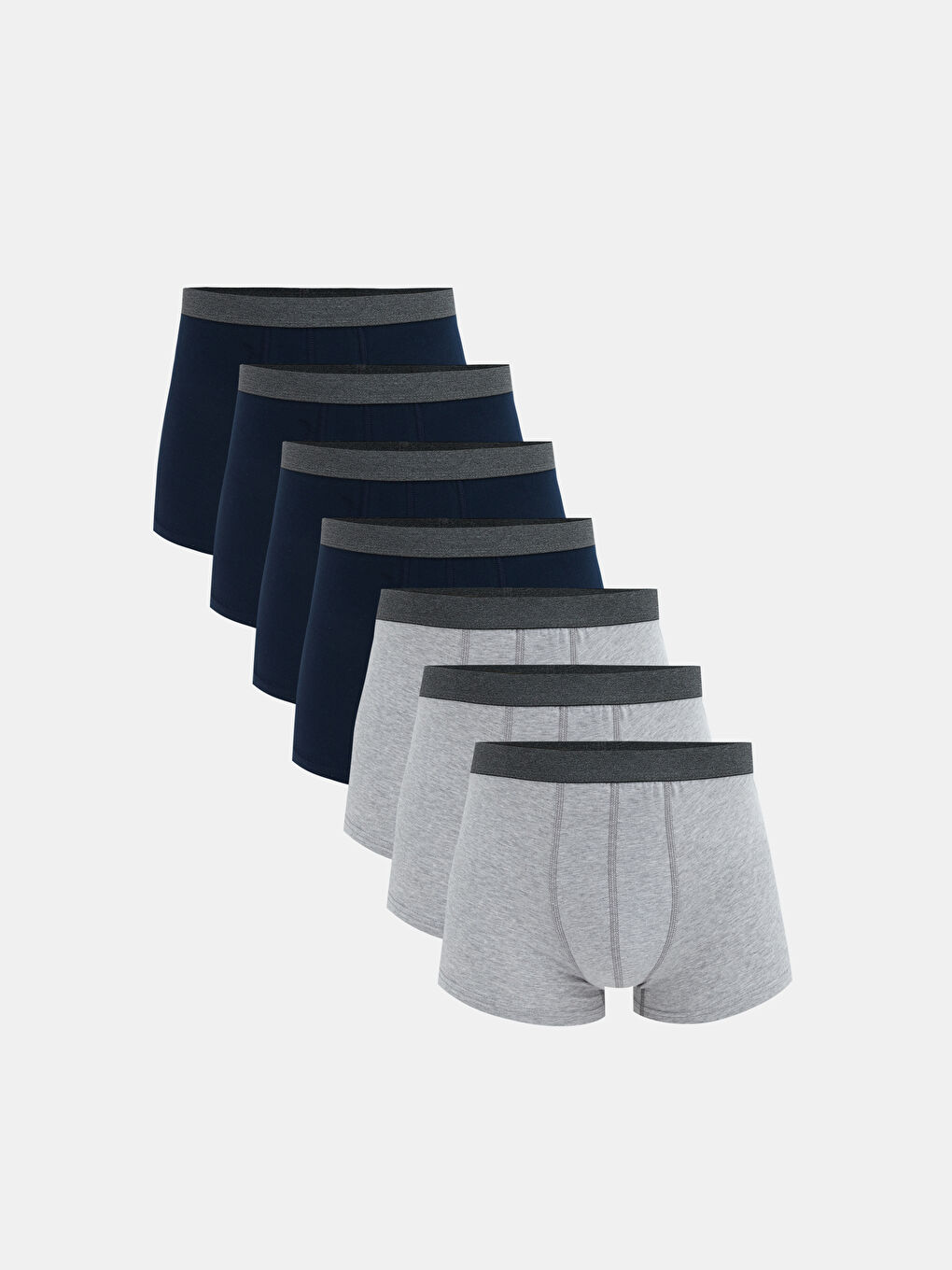 Gri Standart Kalıp Pamuklu Esnek Erkek Boxer 7'li