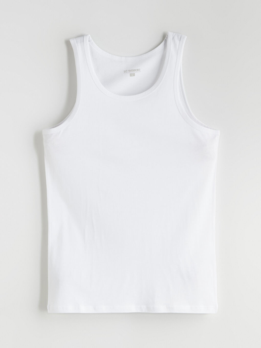 Beyaz U Yaka Penye Erkek Atlet 5'li-5