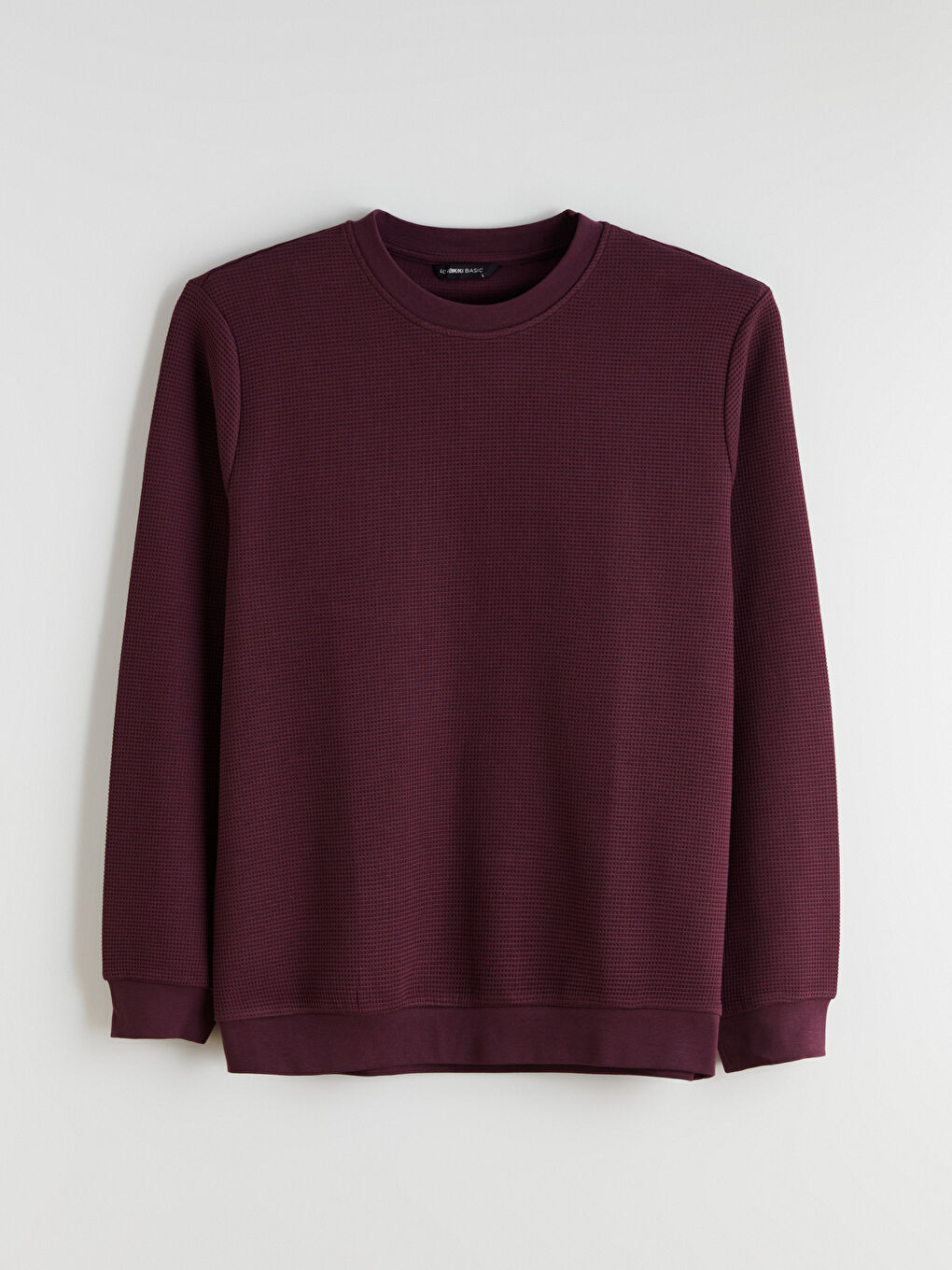 Mürdüm Bisiklet Yaka Dokulu Erkek Sweatshirt-4