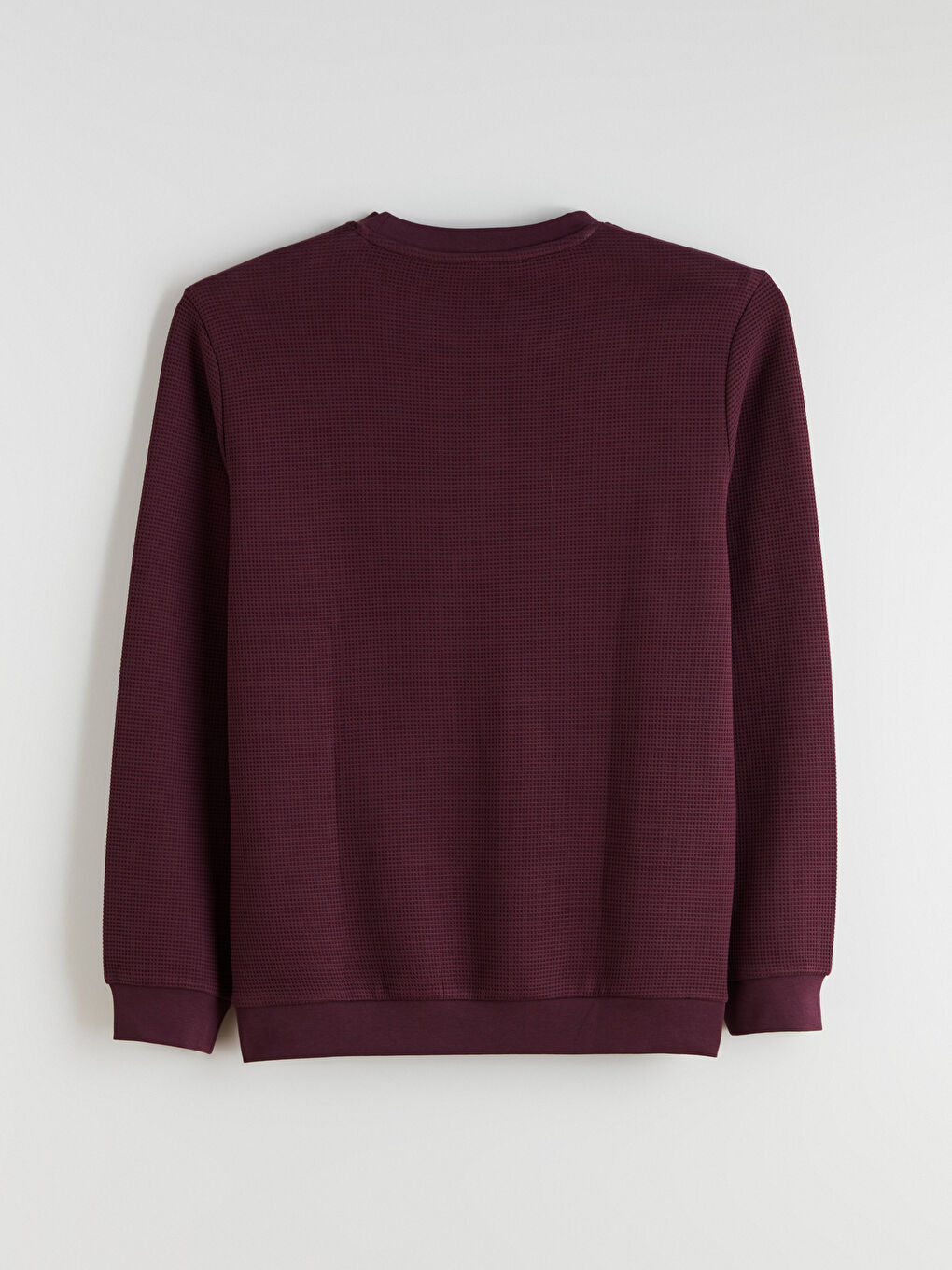 Mürdüm Bisiklet Yaka Dokulu Erkek Sweatshirt-5