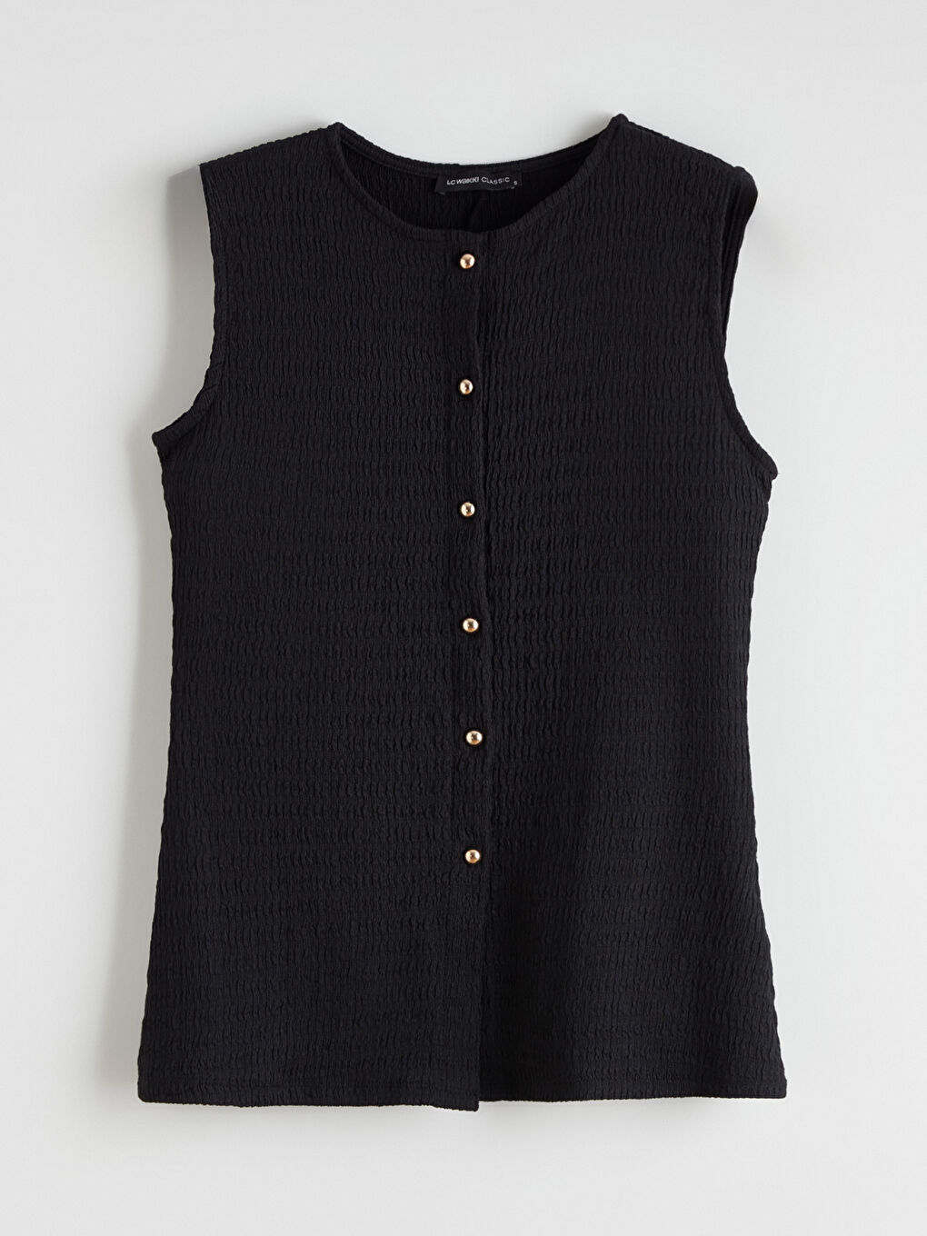 Crew Neck Textured Blouse