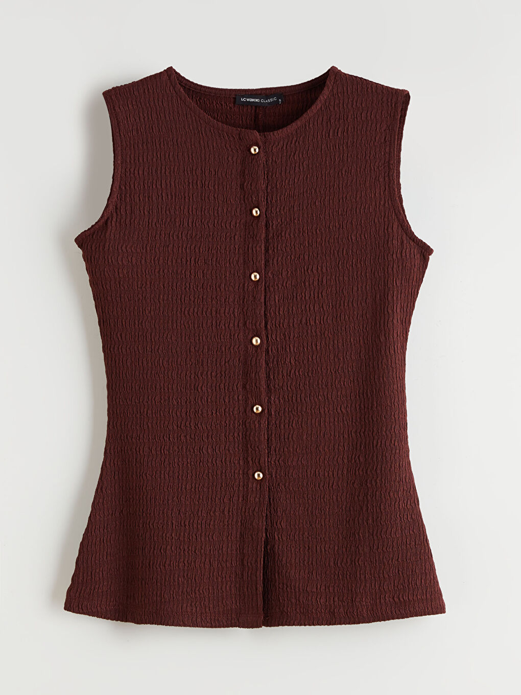 Kahverengi Bisiklet Yaka Dokulu Bluz-4