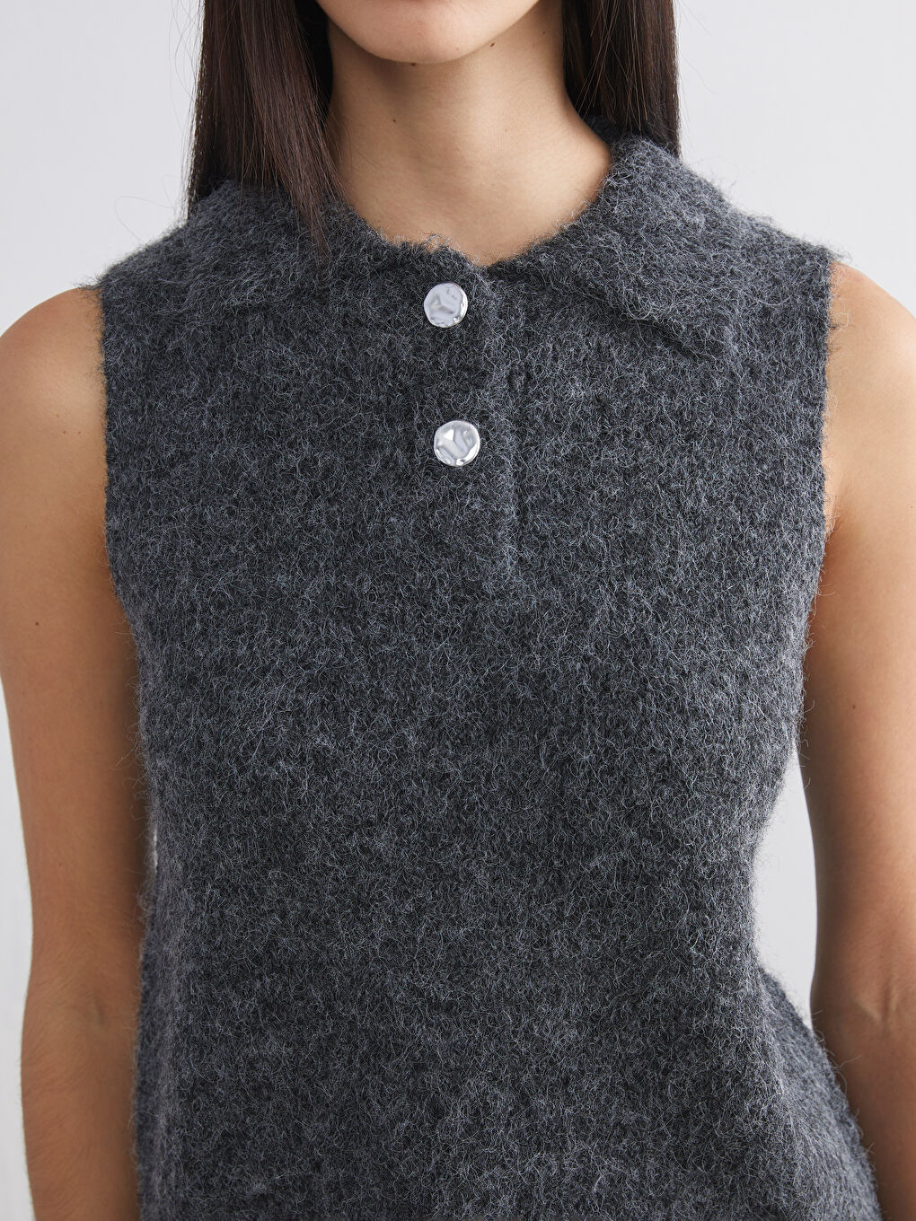 Жена Антрацит Пуловер Жилетка-2