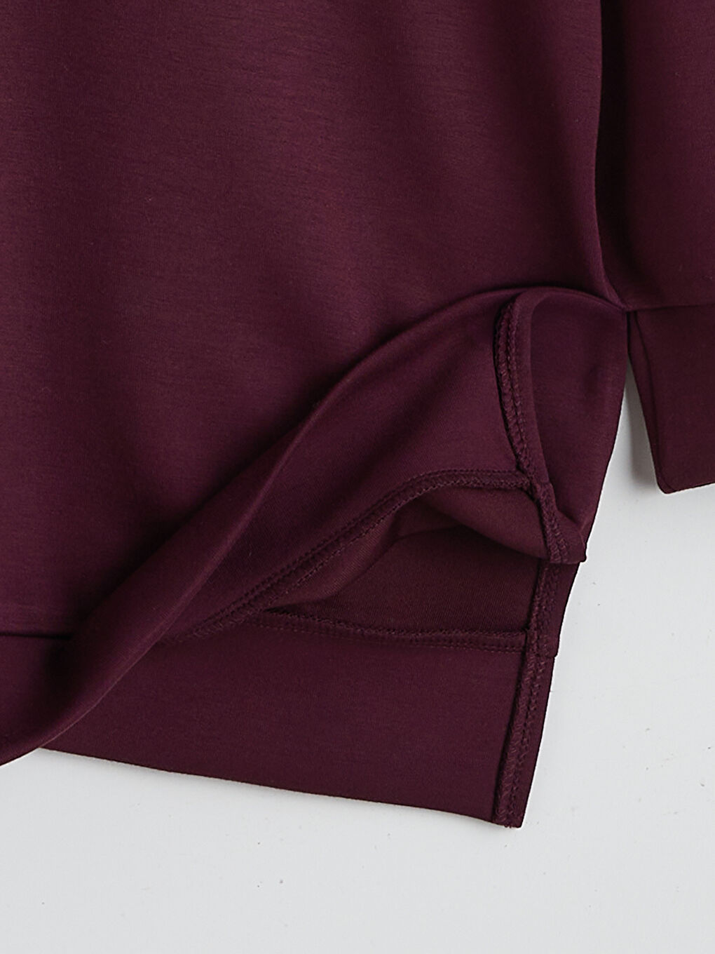 Mürdüm Dik Yaka Kadın Sweatshirt Tunik-3