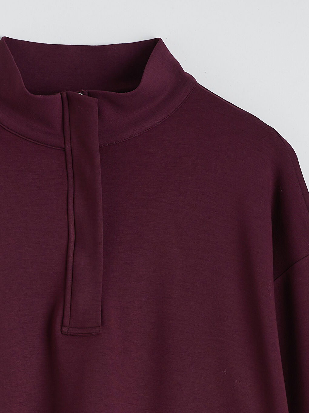 Mürdüm Dik Yaka Kadın Sweatshirt Tunik-4