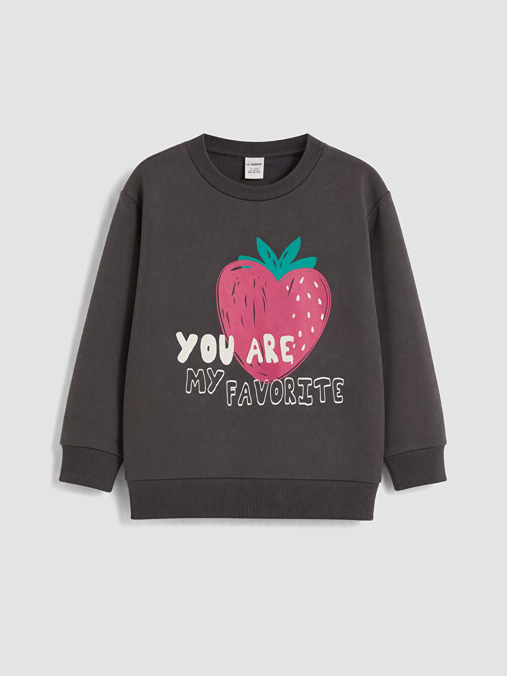 Karışık Bisiklet Yaka Baskılı Kız Çocuk Sweatshirt