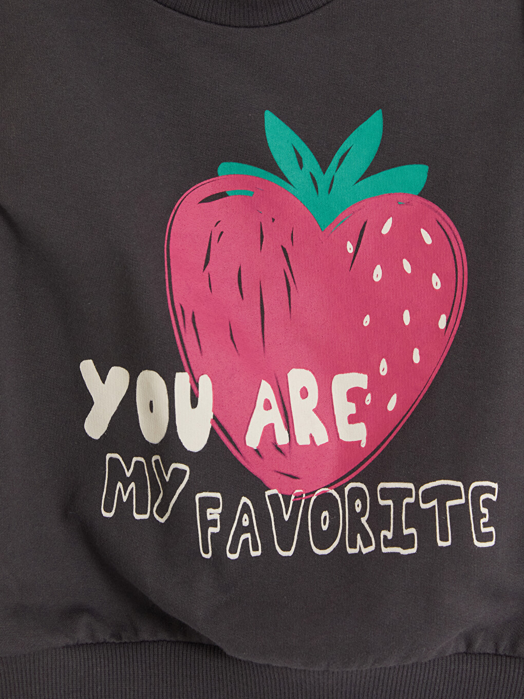 Karışık Bisiklet Yaka Baskılı Kız Çocuk Sweatshirt-1