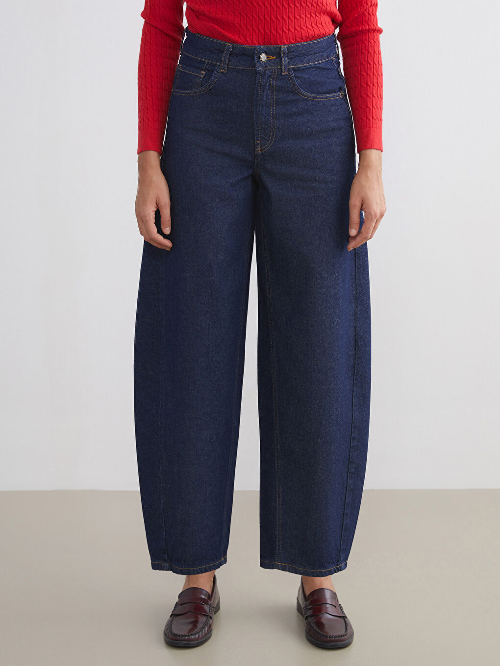 İndigo Balloon Fit Kadın Jean Pantolon-1