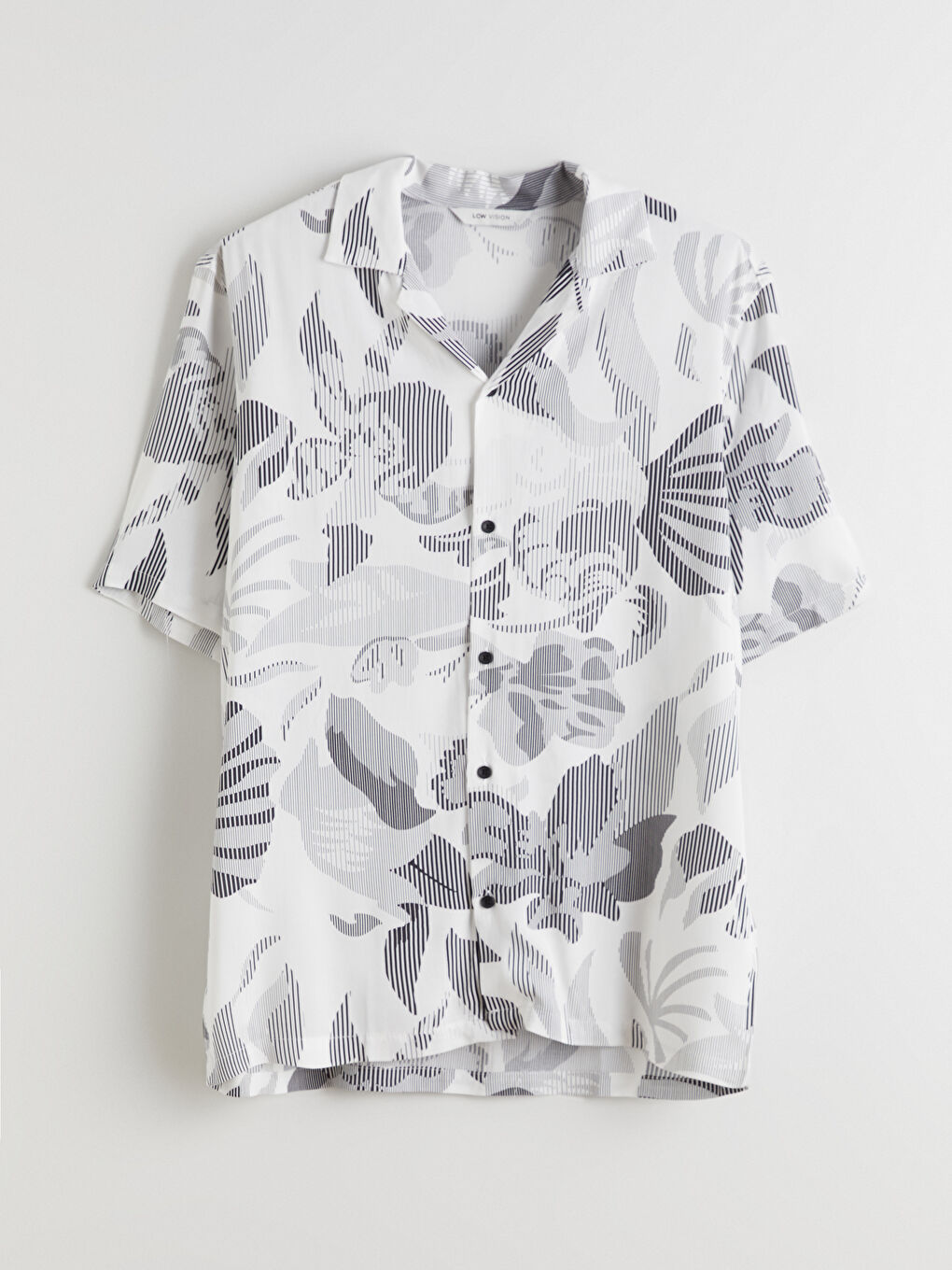 Ekru Regular Fit Resort Yaka Kısa Kollu Desenli Erkek Gömlek-4