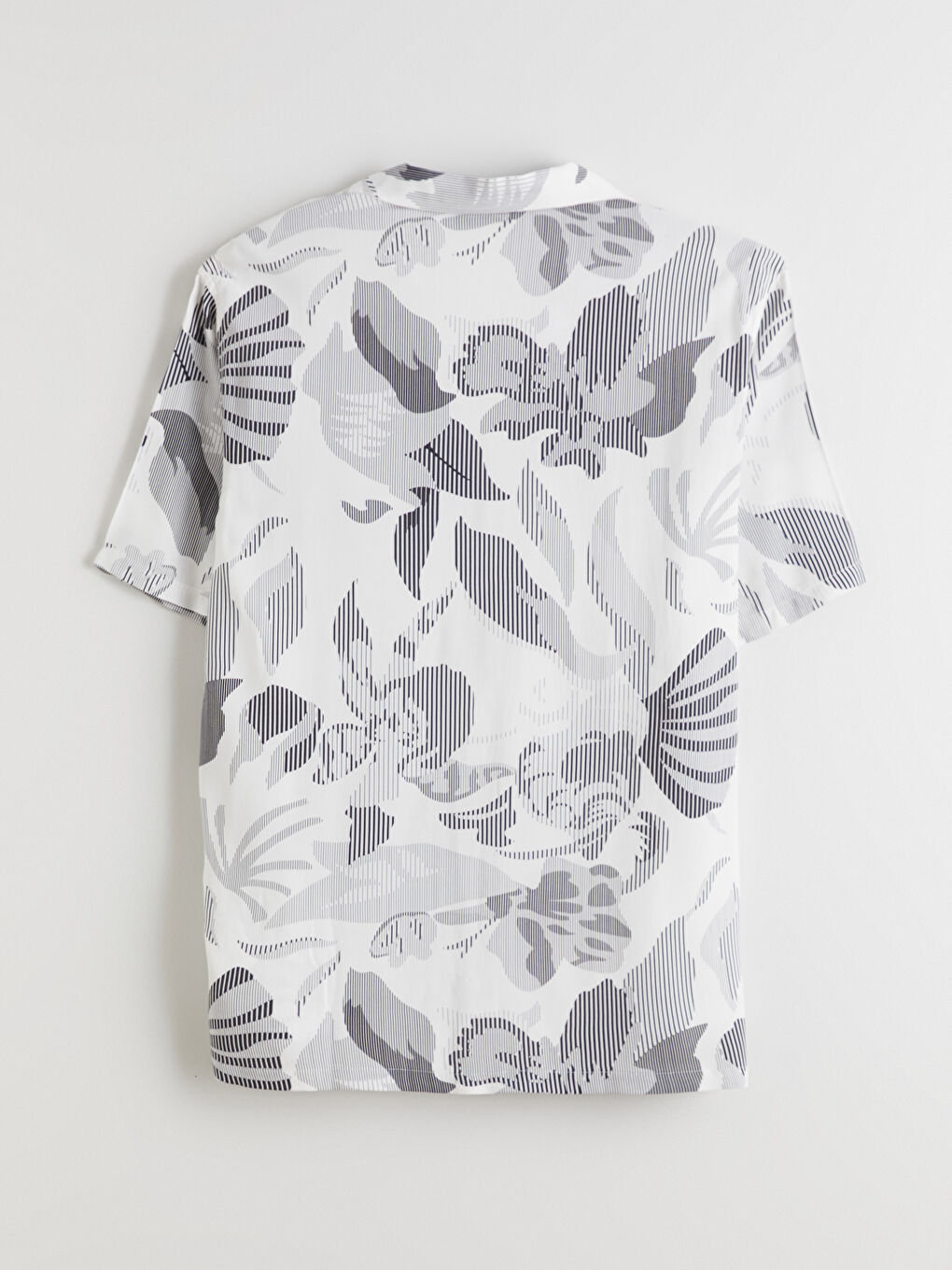 Ekru Regular Fit Resort Yaka Kısa Kollu Desenli Erkek Gömlek-5