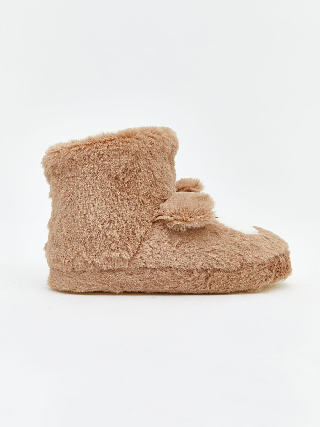 Bej Hayvan Figürlü Erkek Bebek Pelüş Panduf-1