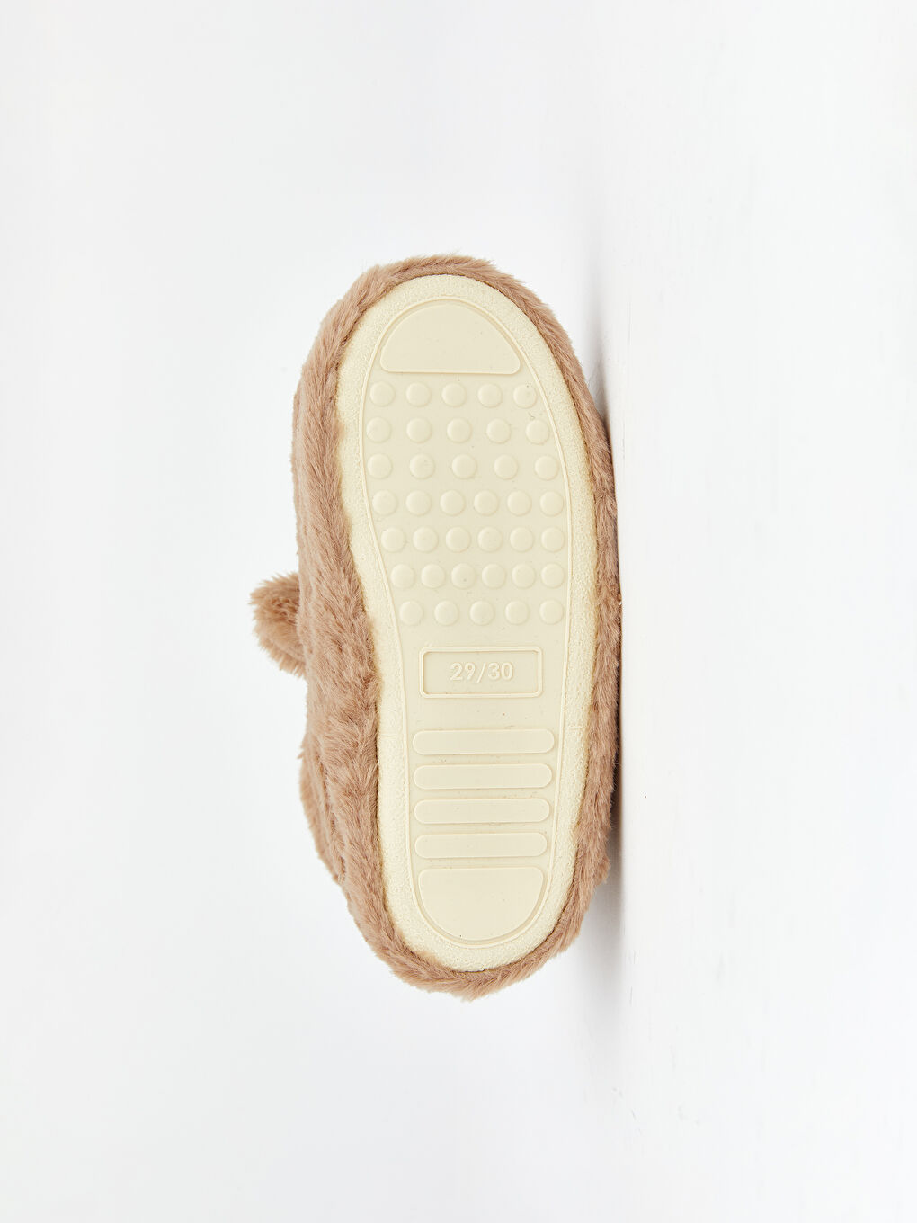 Bej Hayvan Figürlü Erkek Bebek Pelüş Panduf-3