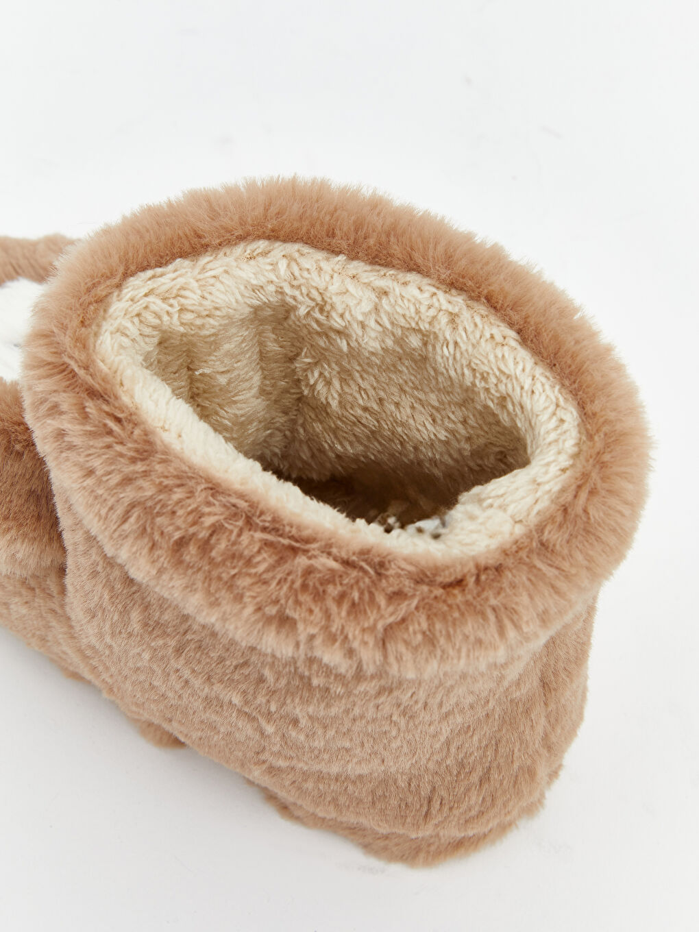 Bej Hayvan Figürlü Erkek Bebek Pelüş Panduf-5