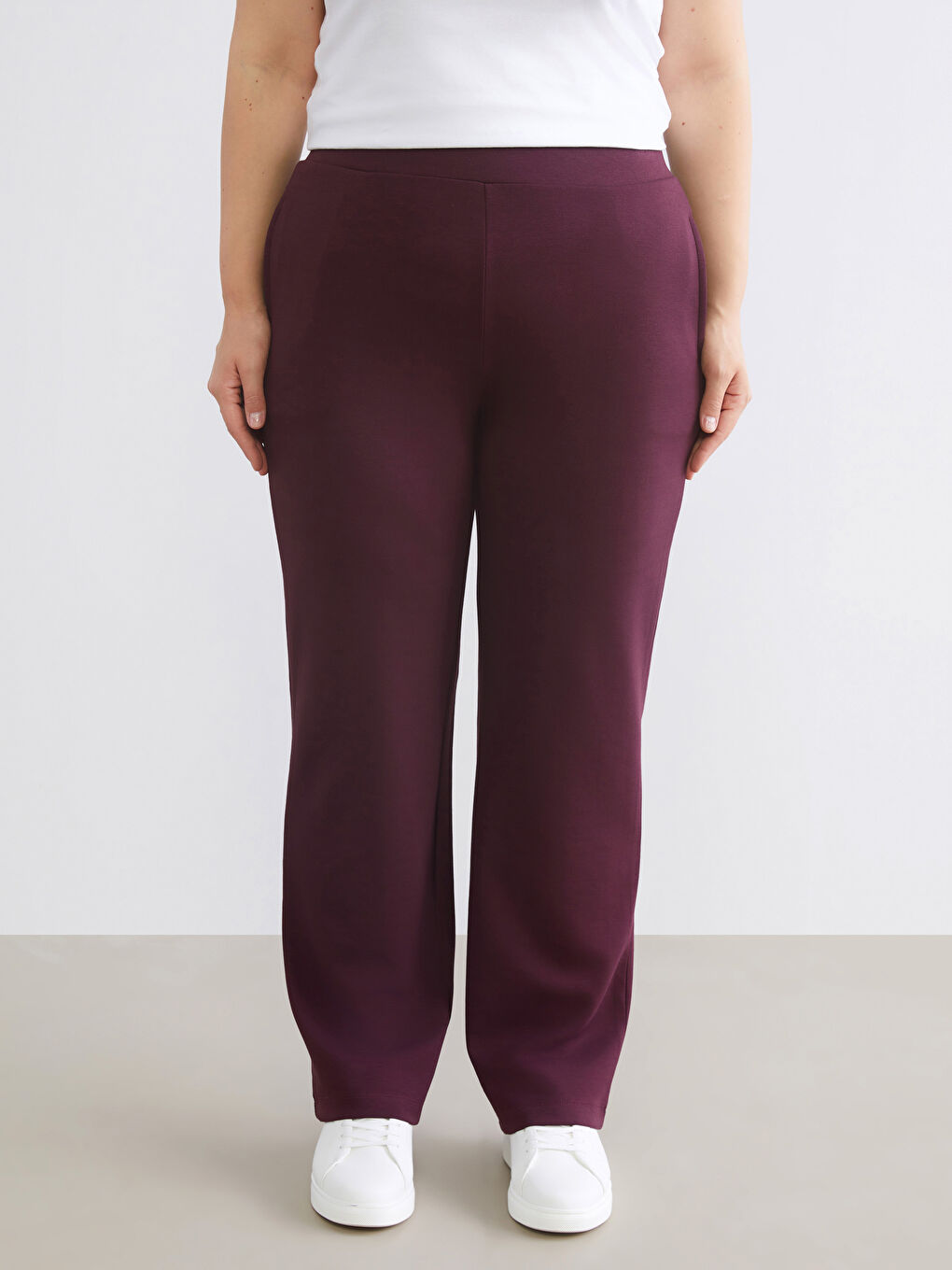 Mürdüm Büyük Beden Beli Lastikli Kadın Eşofman Altı-5