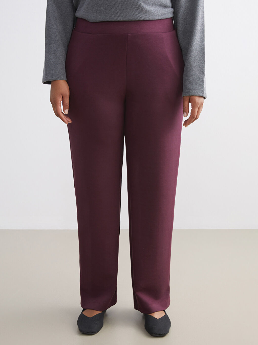 Mürdüm Büyük Beden Beli Lastikli Kadın Eşofman Altı-4