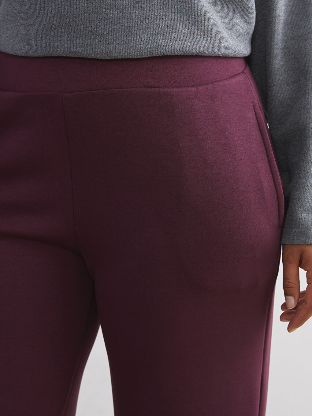 Mürdüm Büyük Beden Beli Lastikli Kadın Eşofman Altı-7