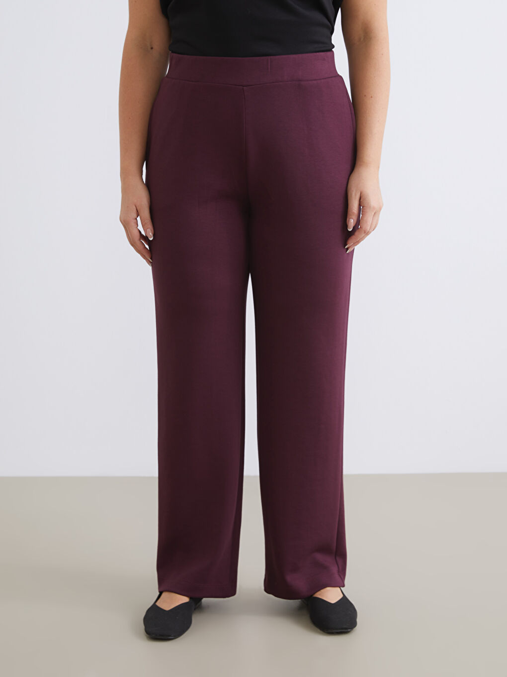 Mürdüm Büyük Beden Beli Lastikli Kadın Eşofman Altı-3