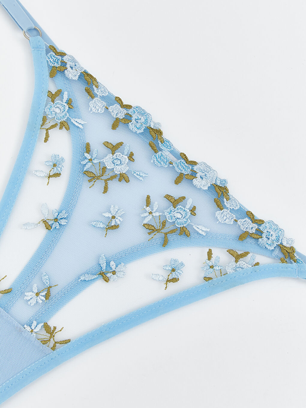 Mavi Çiçekli Fantezi Tanga Külot-2