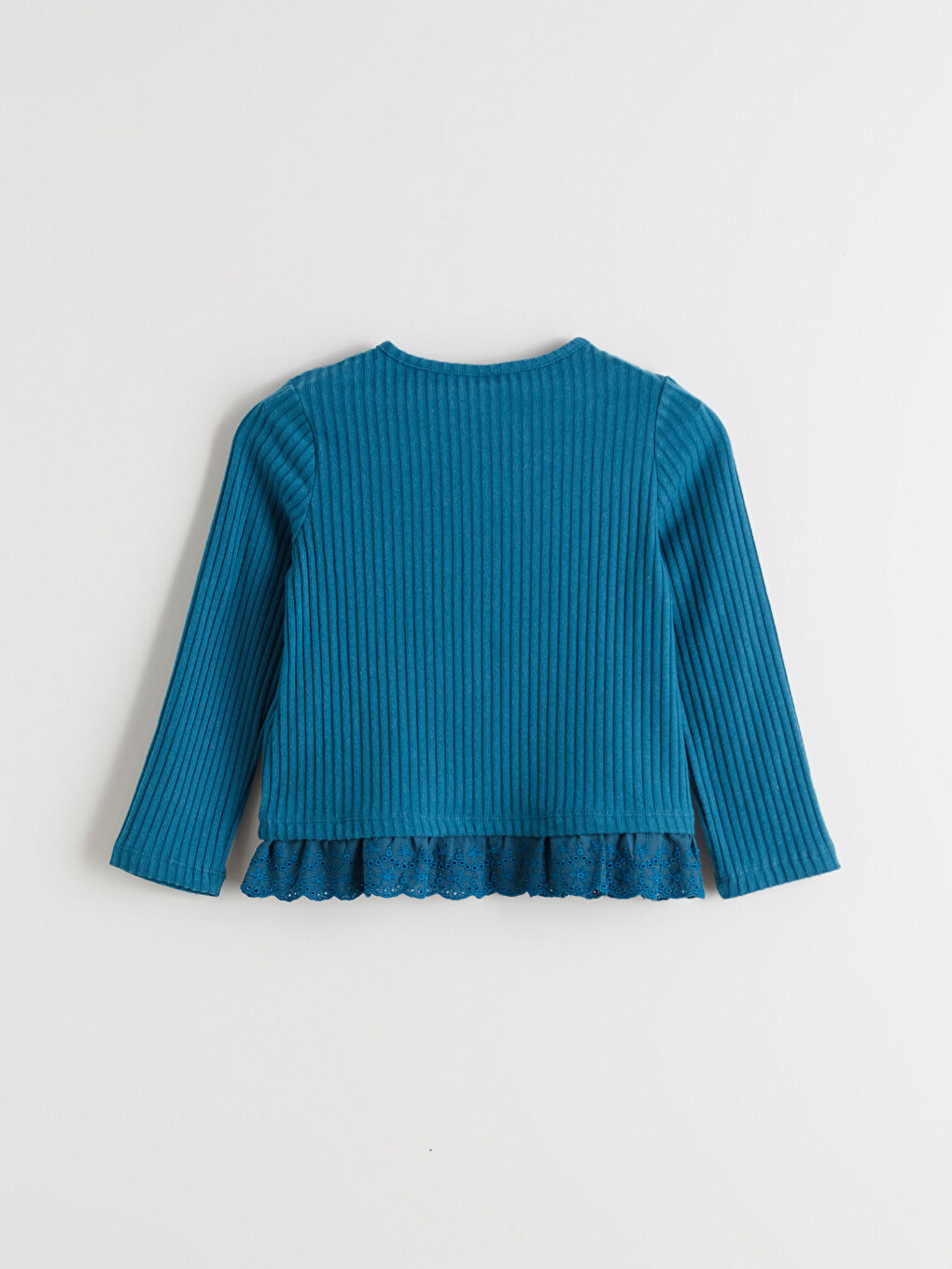 Petrol Kurdele ve Fırfırlı Kız Çocuk Bluz ve Tayt-3