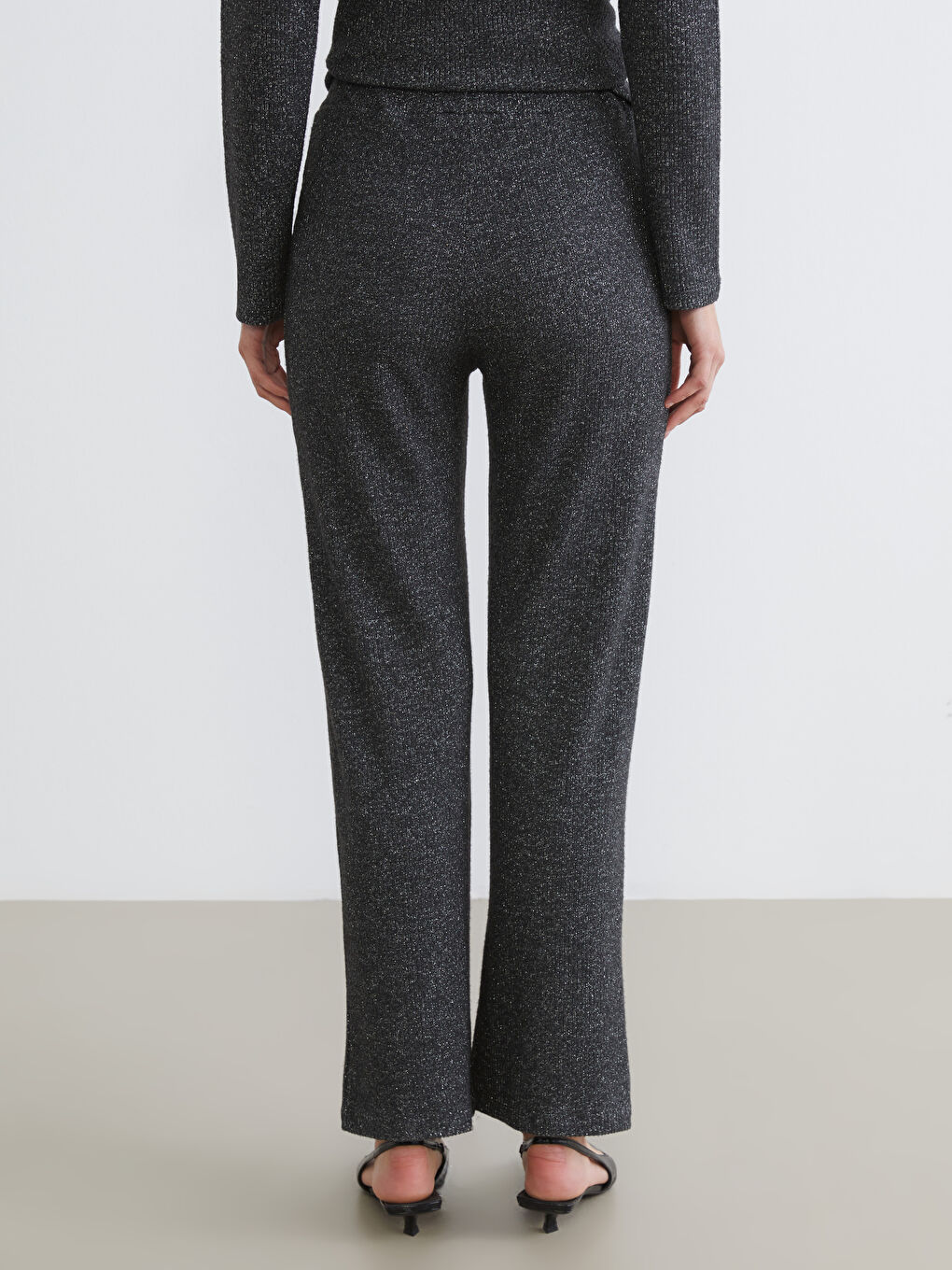 Antrasit Beli Lastikli Kadın Pantolon-3