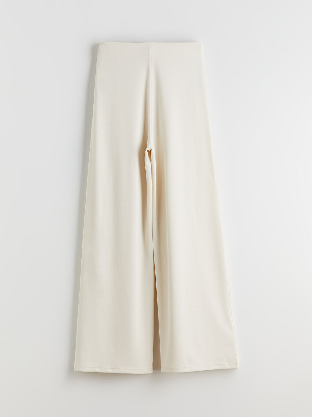 Bej Beli Lastikli Geniş Paça Kadın Eşofman Altı-5