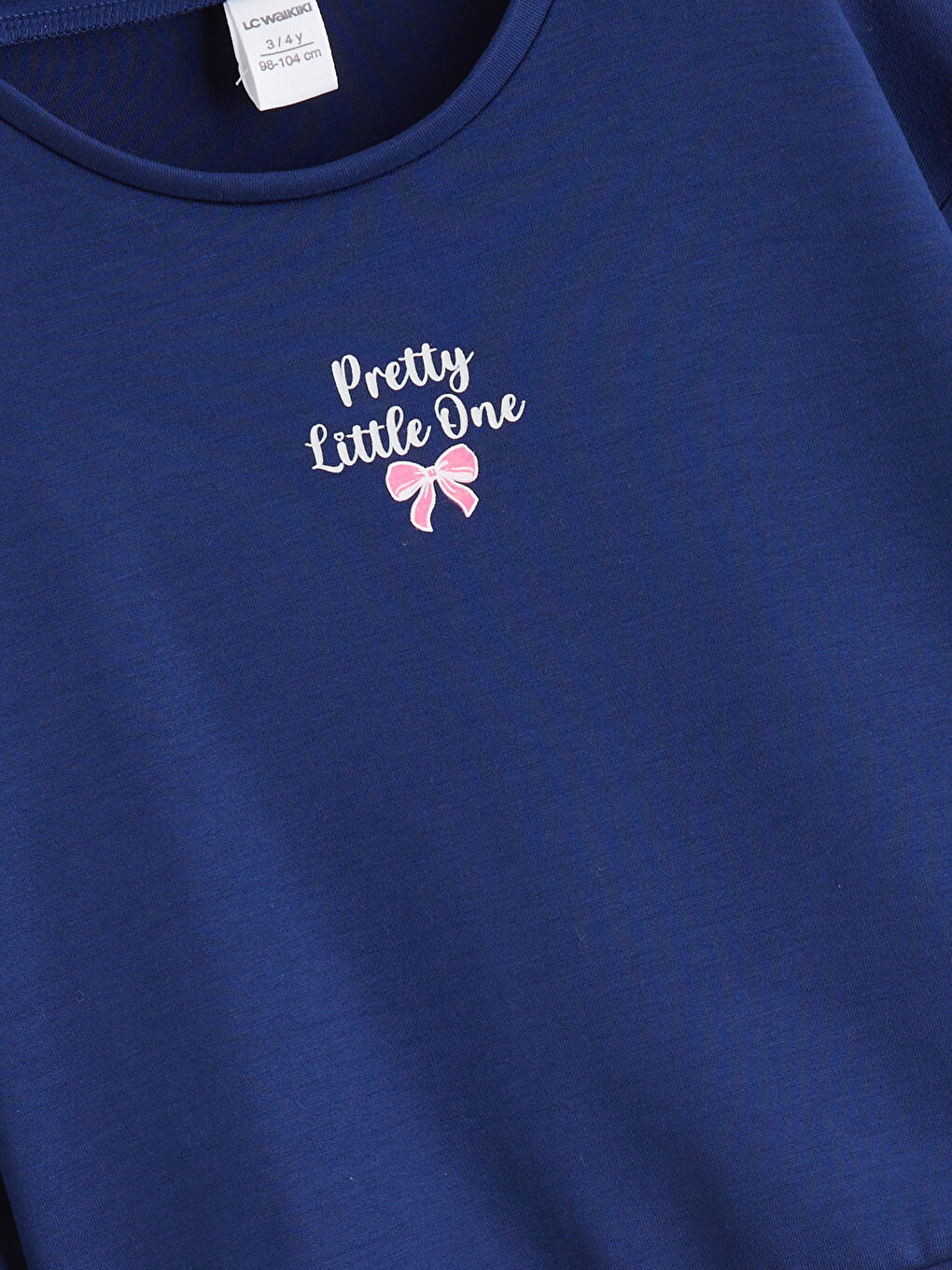 Lacivert Bisiklet Yaka Baskılı Kız Çocuk Sweatshirt-2