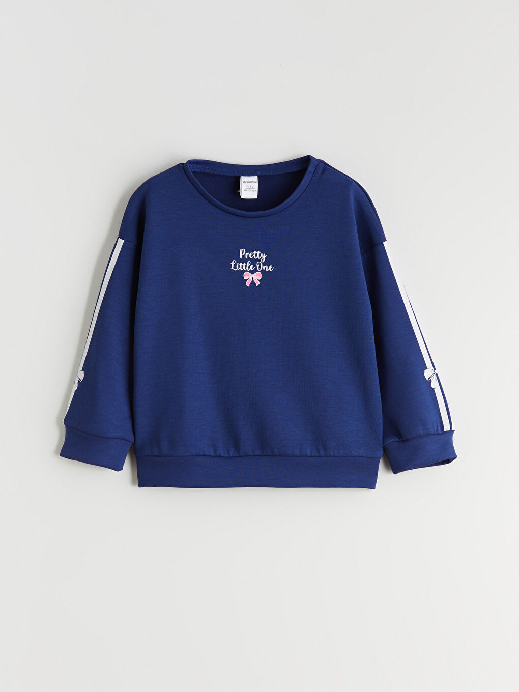 Lacivert Bisiklet Yaka Kız Çocuk Sweatshirt ve Eşofman Altı-1