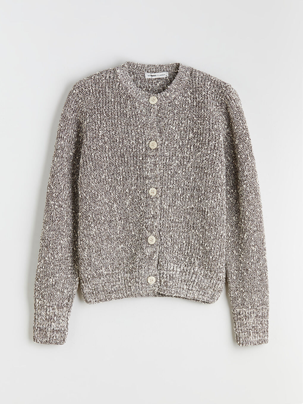 Kahverengi Bisiklet Yaka Kadın Triko Hırka-4