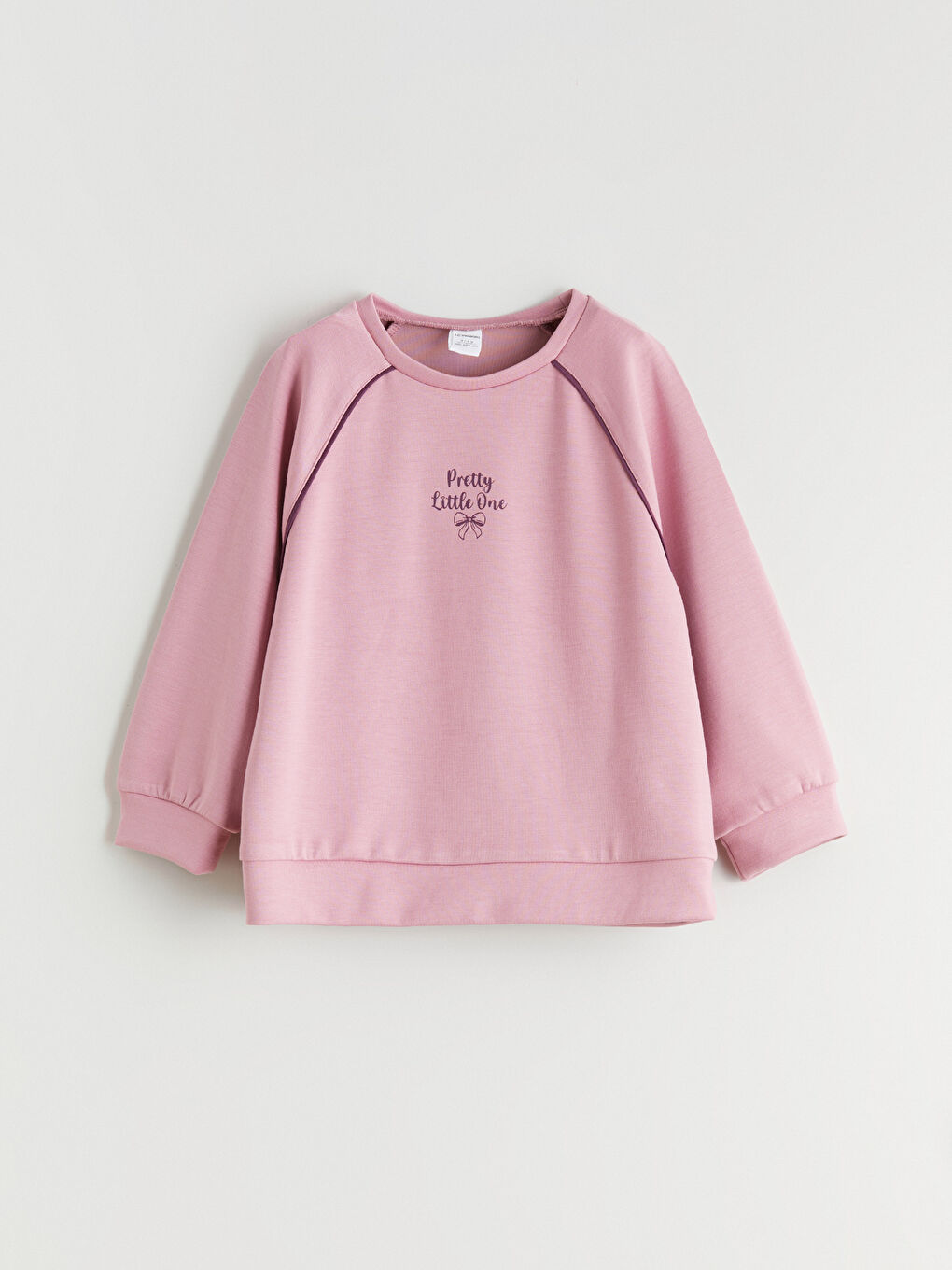 Lila Bisiklet Yaka Baskılı Kız Çocuk Sweatshirt