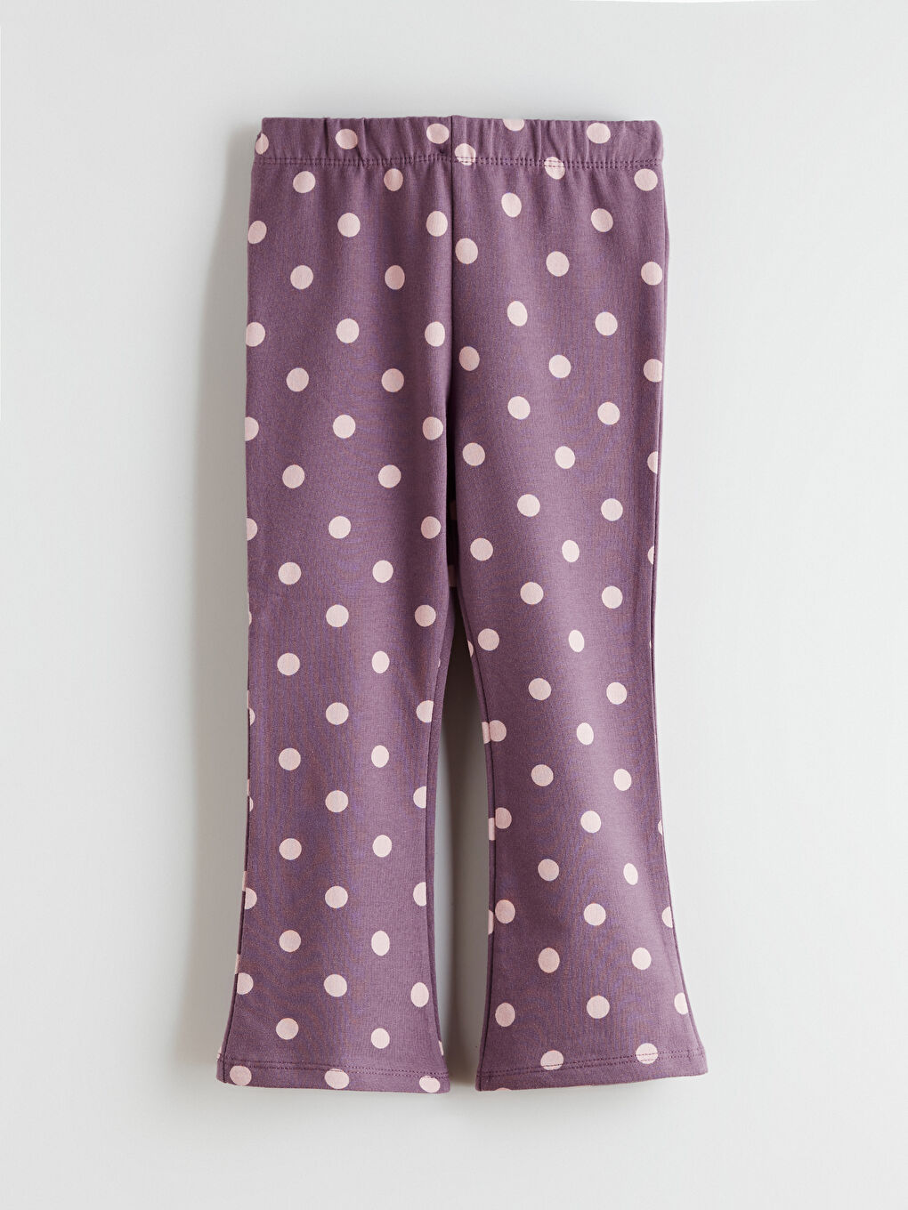 Mor Beli Lastikli Kız Çocuk Tayt Pantolon-1