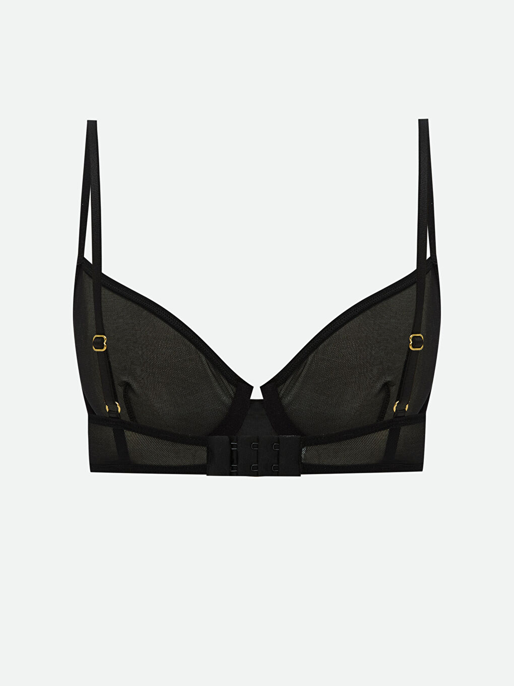 Siyah Balenli Dolgusuz Tişört Sütyen-1