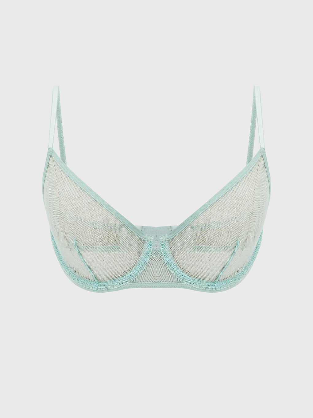 Turkuaz Balenli Dolgusuz Tişört Sütyen