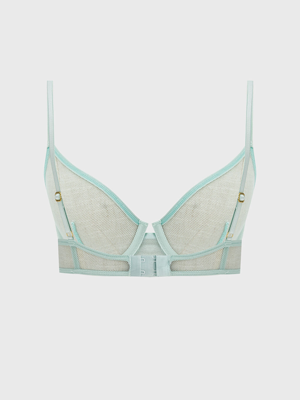 Turkuaz Balenli Dolgusuz Tişört Sütyen-1