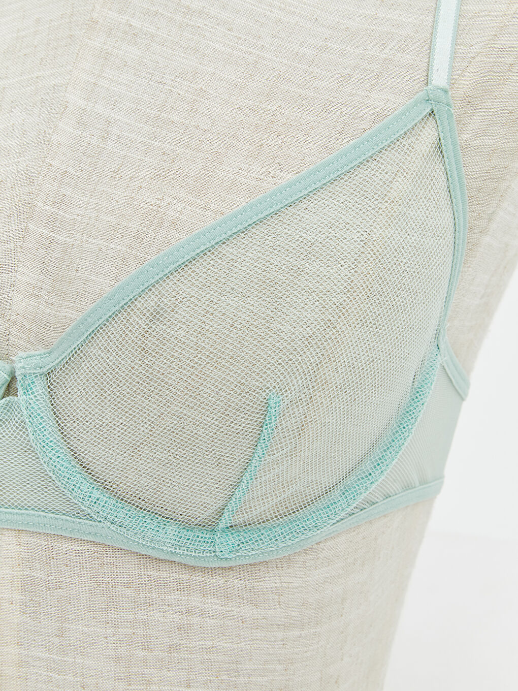 Turkuaz Balenli Dolgusuz Tişört Sütyen-2