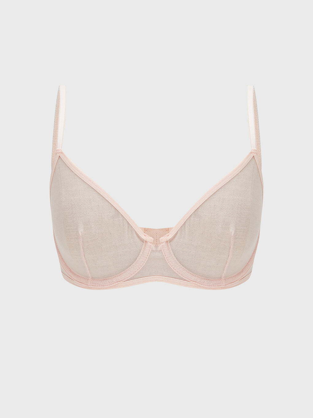 Pembe Balenli Dolgusuz Tişört Sütyen