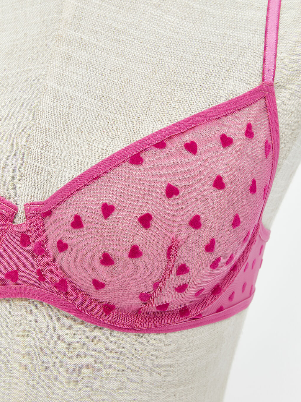 Fuşya Balenli Dolgusuz Tişört Sütyen-2