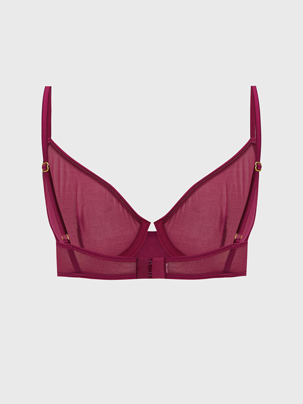 Mürdüm Balenli Dolgusuz Tişört Sütyen-1