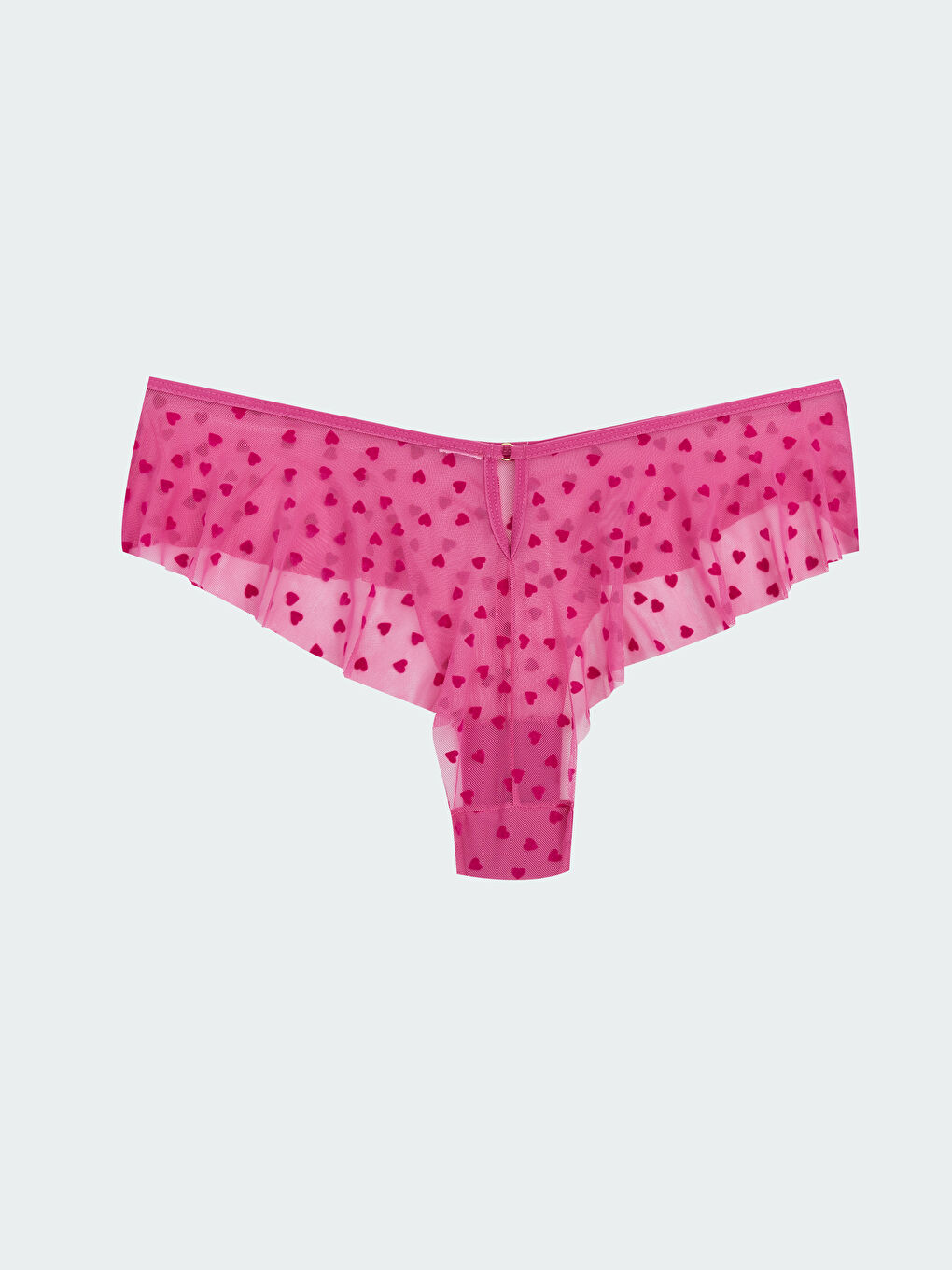 Fuşya Kalp Desenli Brazilian Külot-1