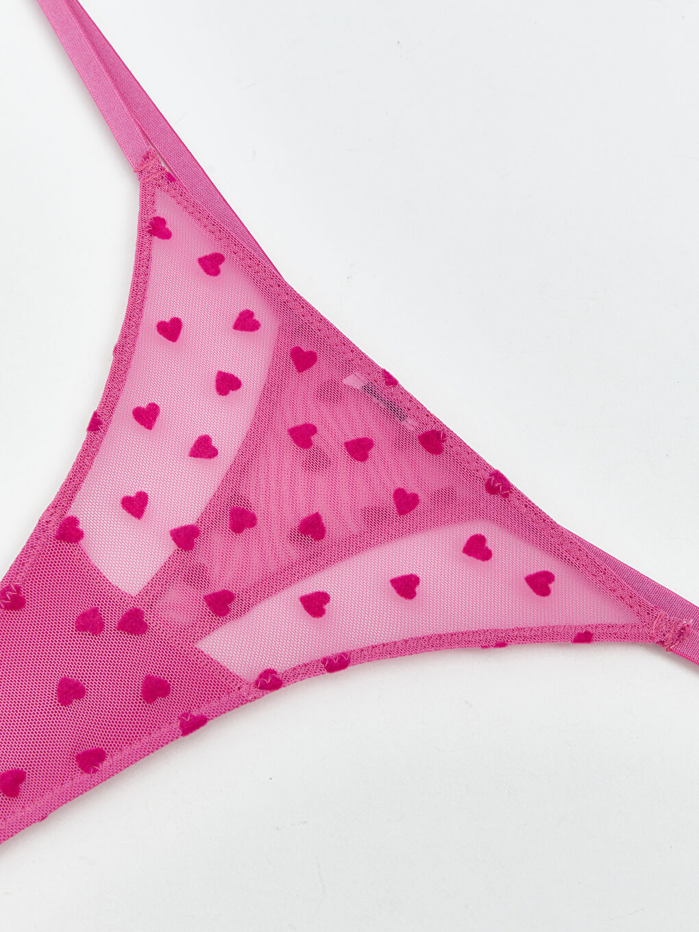 Fuşya Kalp Desenli Tanga Külot-2
