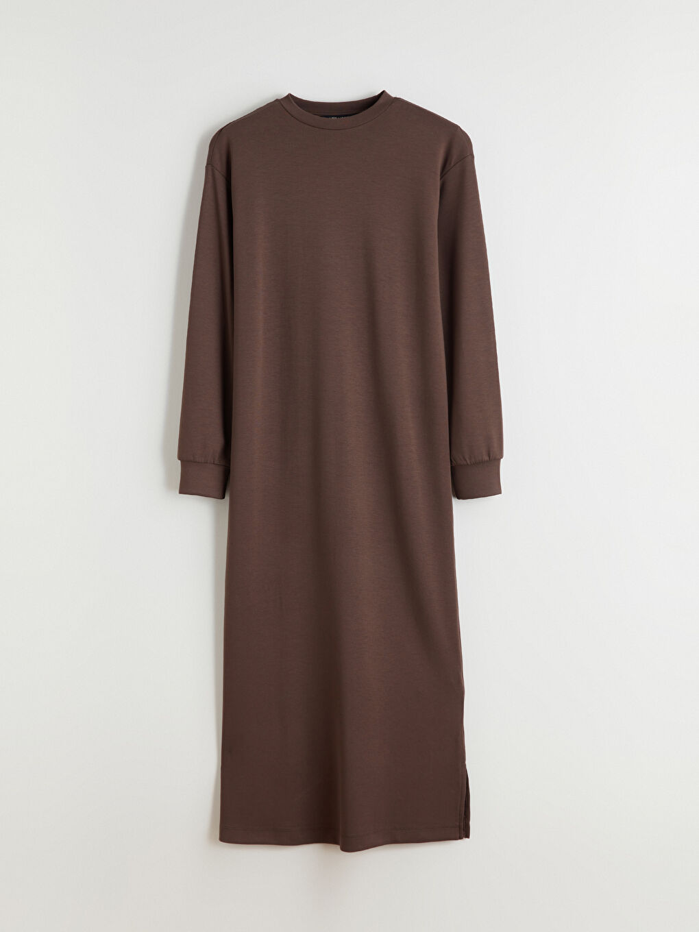 Kahverengi Bisiklet Yaka Sweat Elbise-4