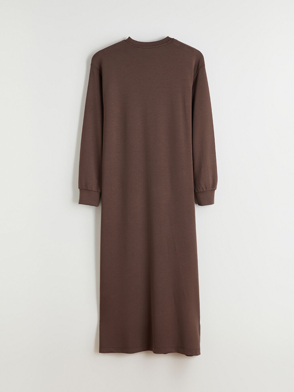 Kahverengi Bisiklet Yaka Sweat Elbise-6