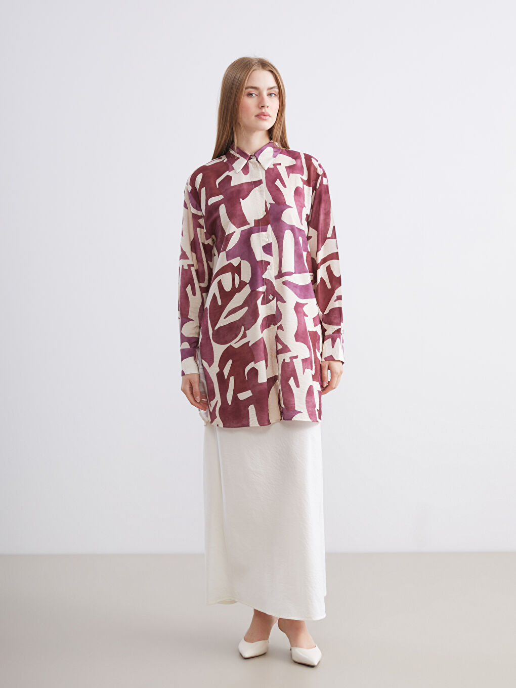 تونيك قميص نسائي منقوش-1