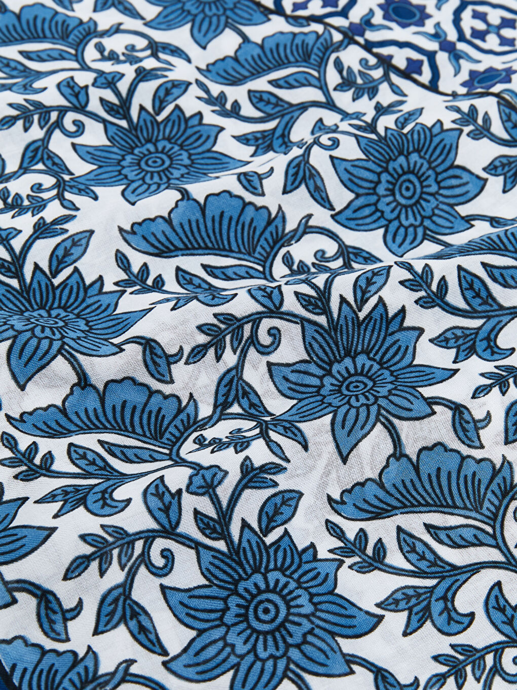 Mavi Desenli Kadın Şal-2