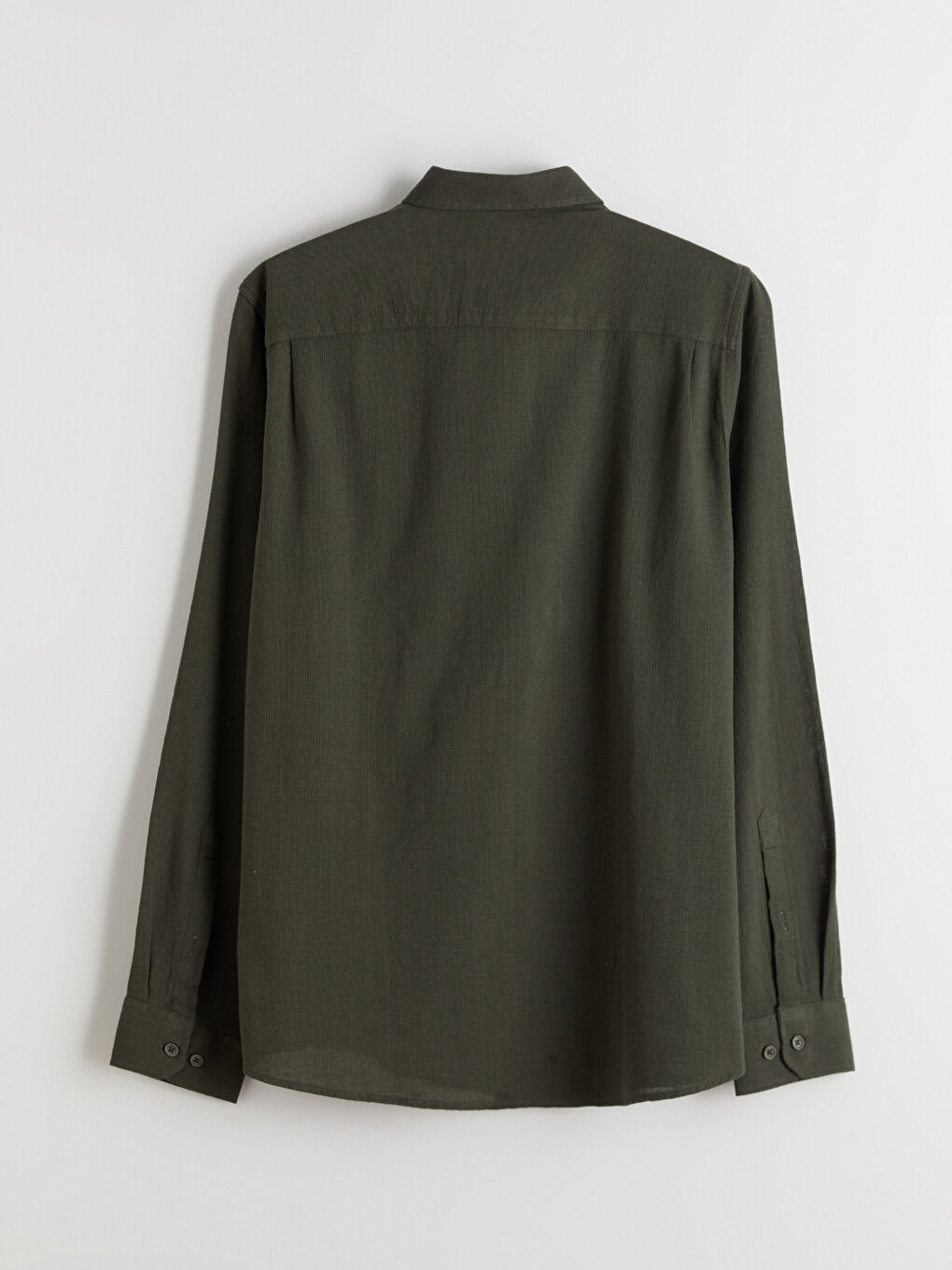 Haki Regular Fit Uzun Kollu Erkek Gömlek-5