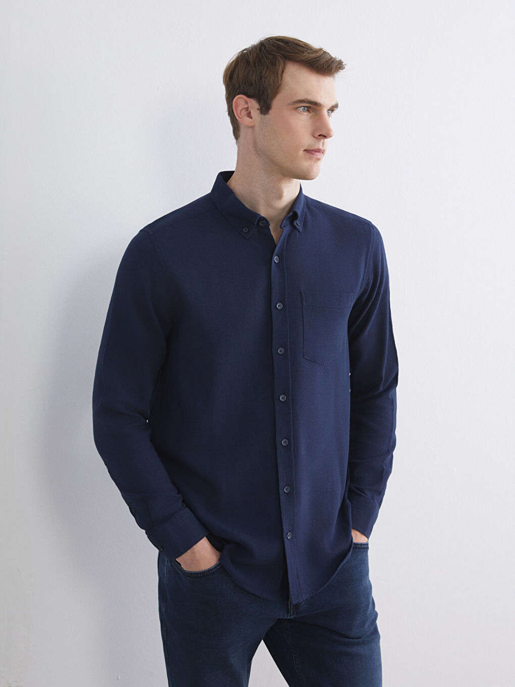 İndigo Regular Fit Uzun Kollu Erkek Gömlek